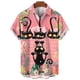 thumbnail image 3 of Camisa hawaiana para hombre 2024, estampado abstracto de gato, camisas de manga corta, camisas holgadas de gran tamaño, camisetas casuales de playa de verano unisex, 3 of 5