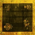 thumbnail image 1 of Ahgly Company Indoor Square Oriental Yellow Asian Inspired Area Rugs, 5' Square, 1 of 4