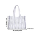 thumbnail image 4 of Large Quilted Tote Bag for Women, Aesthetic Floral & Gingham Shoulder Handbag with Ruffles, Soft Fabric Puffer Carryall for Work Travel & Daily Use, 4 of 6