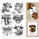 thumbnail image 1 of Sellos transparentes de vacas con flores para scrapbooking DIY. Sello de silicona transparente de vaca santa para hacer tarjetas y decorar álbumes de fotos., 1 of 9