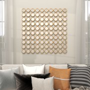 DecMode 40 x 40 Gold Geometric Wall Mirror with Grid Pattern