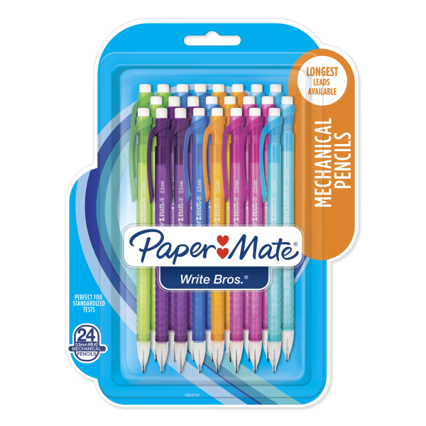Paper Mate® Write Bros. Mechanical Pencils, 0.5 mm, 2, Assorted Colors