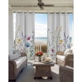 thumbnail image 4 of Spring Floral Blackout Curtains 45 Inches Long for Bedroom, Colorful Botanical Wildflower Summer Thermal Insulated Room Darkening Black Out Window Curtain Panels Grommet Drapes for Living Room, 4 of 8
