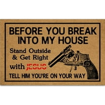 Halloween Doormat for Outdoor Entrance Home - 'Before You into My House Stand' Indoor Christmas Floor Mats Doormat - Welcome Fall Door Mat with Rubber Backing - 16×24 Size