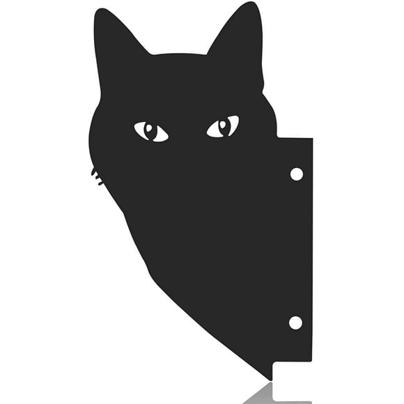 Garden Cat Art Statues, Black Cat Acrylic Yard Decorative Gifts Bird Repellent Cat Silhouette