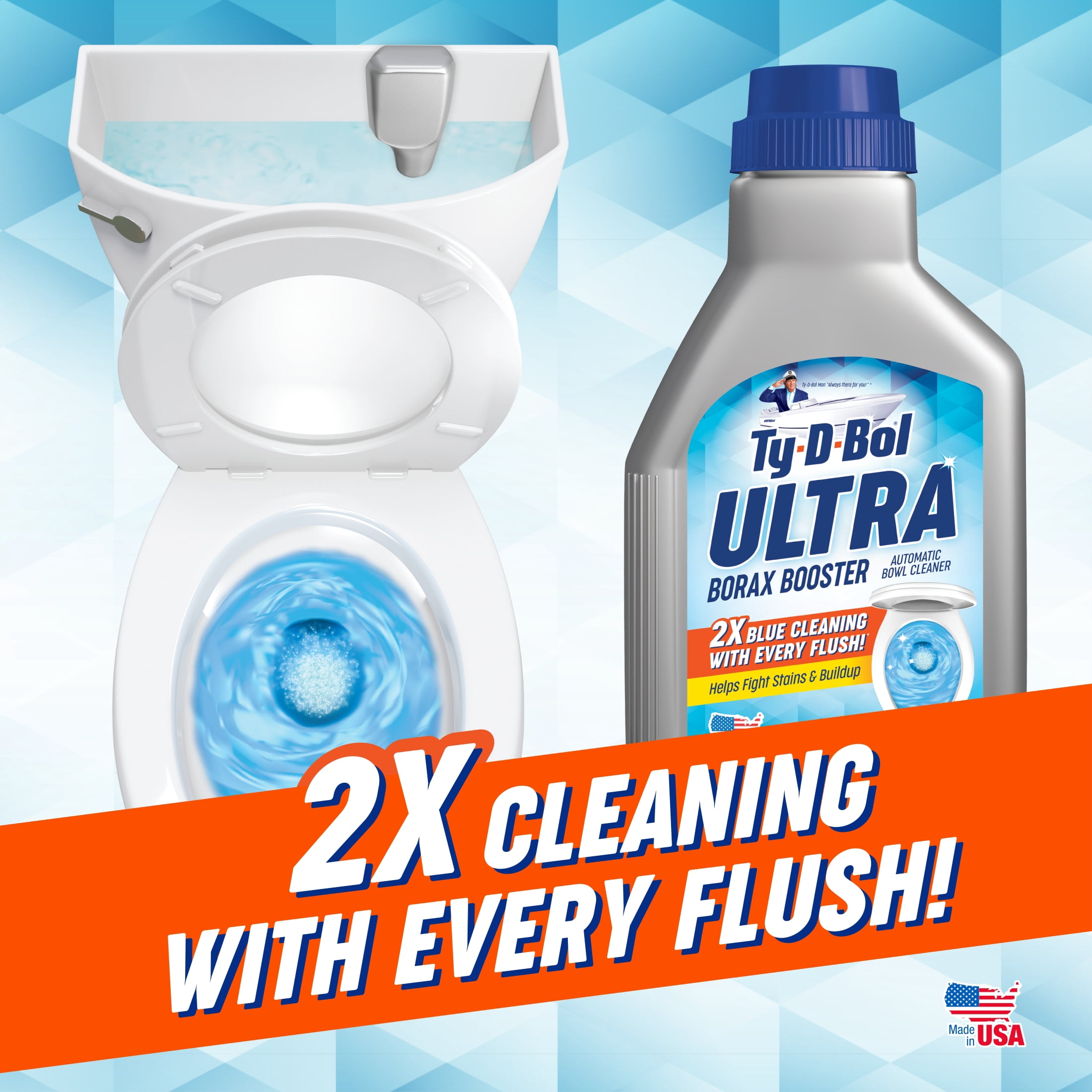 (2 pack) Ty-D-Bol Ultra Borax Booster, In Tank Automatic Toilet Bowl Cleaner Liquid, 12 fl oz