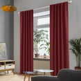 thumbnail image 3 of Deconovo Long Blackout Curtains for Patio Sliding Door, Back Tab and Rod Pocket Panels, Burgundy Red, 2 Pieces, 42"x95", 3 of 9