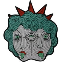 Funny Beauty Embroidery Applique Patch Woman Iron on Patches Punk Decorative Patch for Clothing Bags Backpacks Accessories 1 Piece