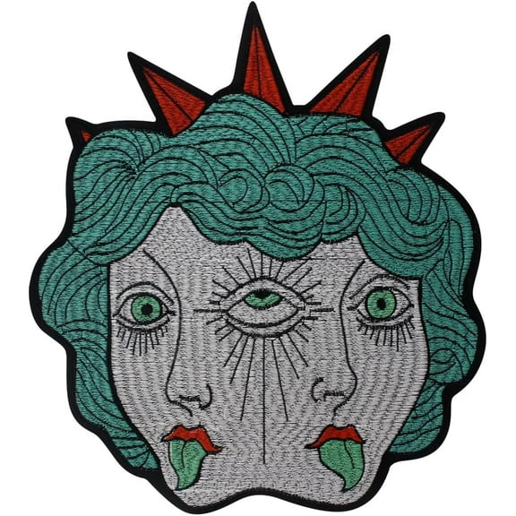 Funny Beauty Embroidery Applique Patch Woman Iron on Patches Punk Decorative Patch for Clothing Bags Backpacks Accessories 1 Piece
