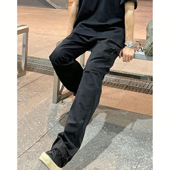 Unisex Multi-Pocket Leisure Pants Loose Fit Everyday Casual Bottoms for Men and Women