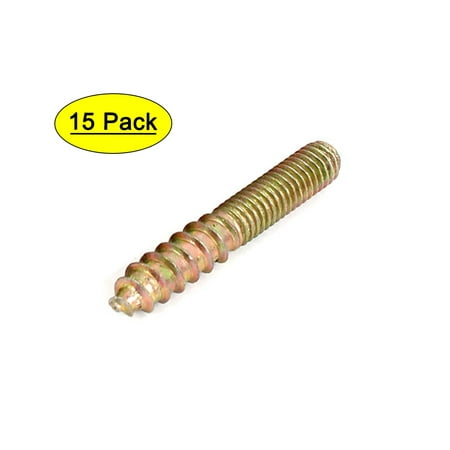 

Uxcell M6x40mm Metal Double Ended Threaded Self Tapping Wood Screw Rod Bar Bolt Stud (15-pack)