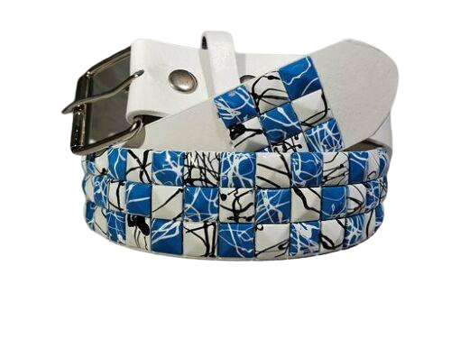 Splatter Studded Leather Belt 