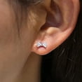 thumbnail image 3 of Ahansh Jewels Round Cut Moissanite Bow Stud Earring for Women's 925 Sterling Silver, 3 of 4