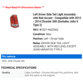 thumbnail image 2 of Left Driver Side Tail Light Assembly - with Red Accent - Compatible with 2013 - 2014 Chrysler 300 (Excludes John V Type 2), 2 of 2