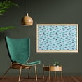 thumbnail image 2 of Ostrich Wall Art with Frame, Repetitive Pattern of Watercolor Style Trees and Long Legged Animal, Printed Fabric Poster for Bathroom Living Room, 35" x 23", Pale Blue and Multicolor, by Ambesonne, 2 of 2