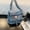 Vintage Blue, variant on Women's Denim Crossbody Bag, Zip Shoulder Purse with External Open Pocket for Travel