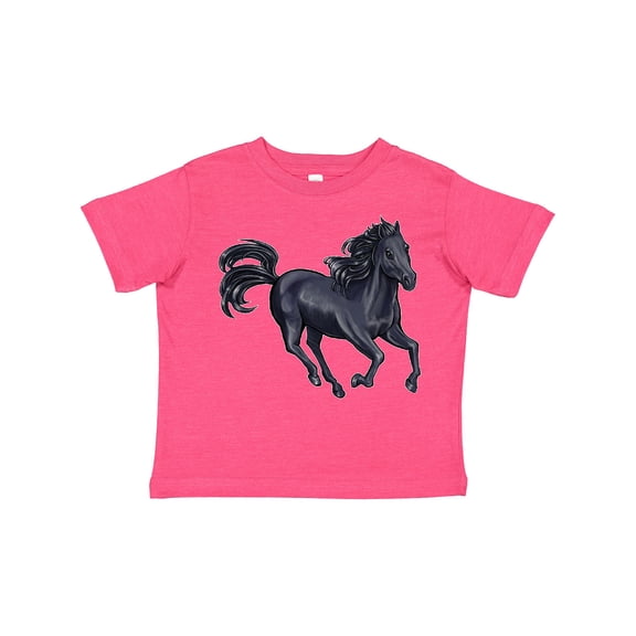Inktastic Beautiful Galloping Black Horse Boys or Girls Toddler T-Shirt