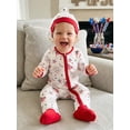 thumbnail image 5 of BemeyourBBs Newborn Baby Boy Girl 4th of July Outfit Patriot Independent Day Footed Romper with Hat Set Flag Firework Print Zip Up Long Sleeve Footie Jumpsuit Baby Spring Fall Summer Winter Clothes, 5 of 9
