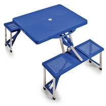 Oniva Folding Picnic Table with Umbrella Hole, Royal Blue