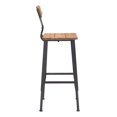 thumbnail image 4 of Zuo Modern Clay Natural Pine & Industrial Gray Bar Chair, 4 of 5
