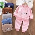 thumbnail image 5 of KYAIGUO Infant Baby Kids Pullover Sweatsuit 2-Piece Fleece Sweatshirt and Jogger Set Kitten Embroidery for Boys Girls Fall & Winter Thick Kids Clothes, 5 of 7