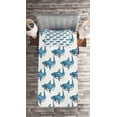 thumbnail image 2 of Ambesonne Ocean Quilted Coverlet 2 Pcs, Sea Fierce Wild Shark, Twin Size, Blue White, 2 of 2