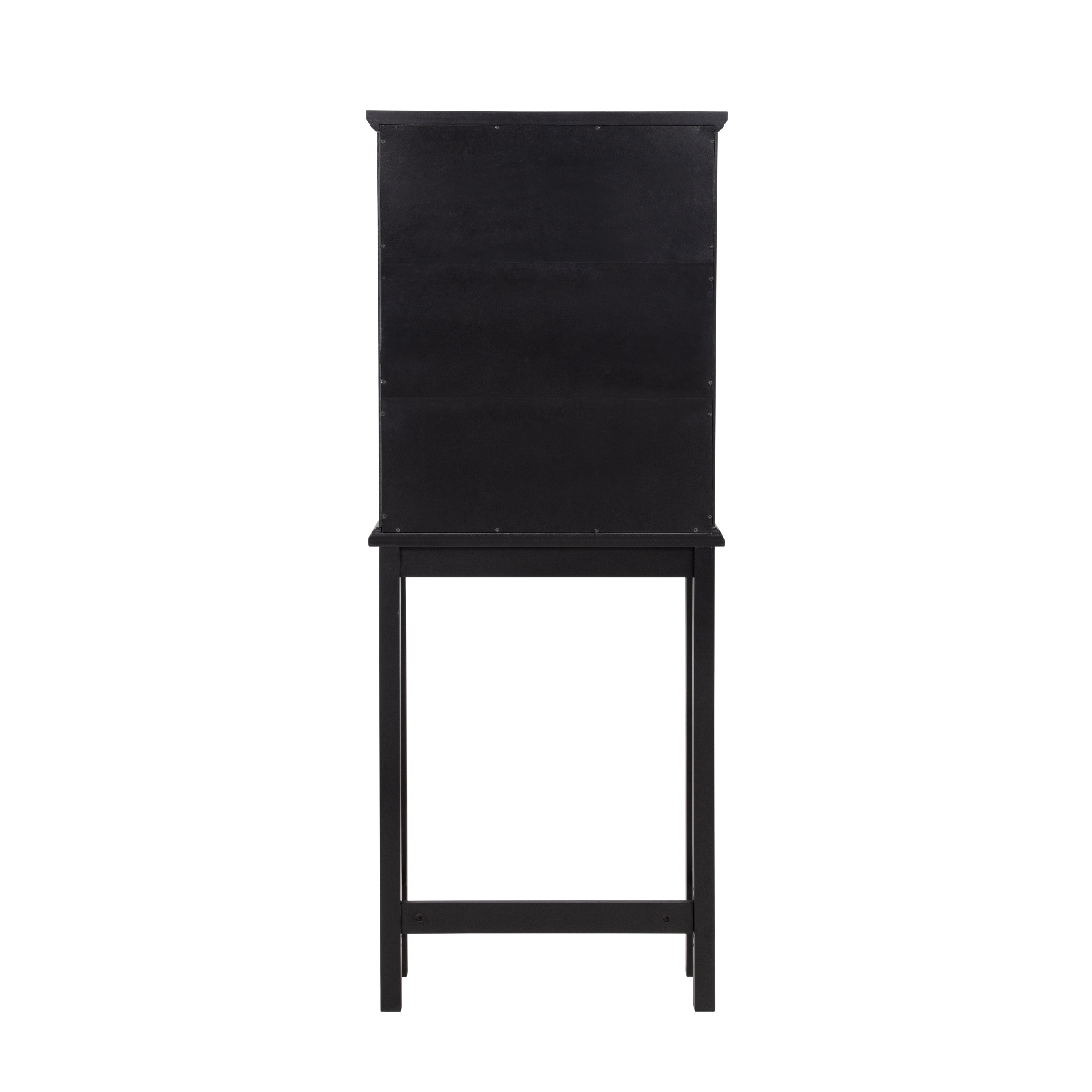Linon Serenity Black Over the Toilet Bathroom Space Saver