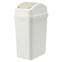Yhmxh Household Trash Cans 6L, Large Capacity Cream Wind With Lid Garbage Cans Plastic Swing Top Garbage Can Slim Waste Bin for Under Sink/Cabinet, Kitchen Office Bedroom Bathroom College Dorm, White