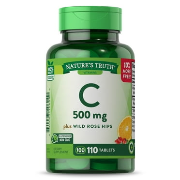 Nature's Truth 500 mg Vitamin C plus Wild Rose Hips 110 Tablets