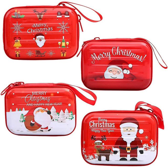 4 Uds Mini monedero navideño soporte de cambio para Cable de datos de auriculares clave (patrón aleatorio)