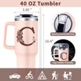 thumbnail image 4 of Monogrammed 40oz Tumbler with Handle for Women, Personalized Birthday Gifts for Women,Initial Cups for Woman Pink Letter C,Customized Gifts for Female Lady Gift for Mothers Day Christmas, 4 of 7
