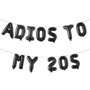 Adios To My 20S YPF5Balloon 30th Birthday Party Decor Taco Bout 30 Balloons Mexican 30th Birthday Fiesta 30 Birthday Decor Cactus Balloon (Adios To My 20S Black)