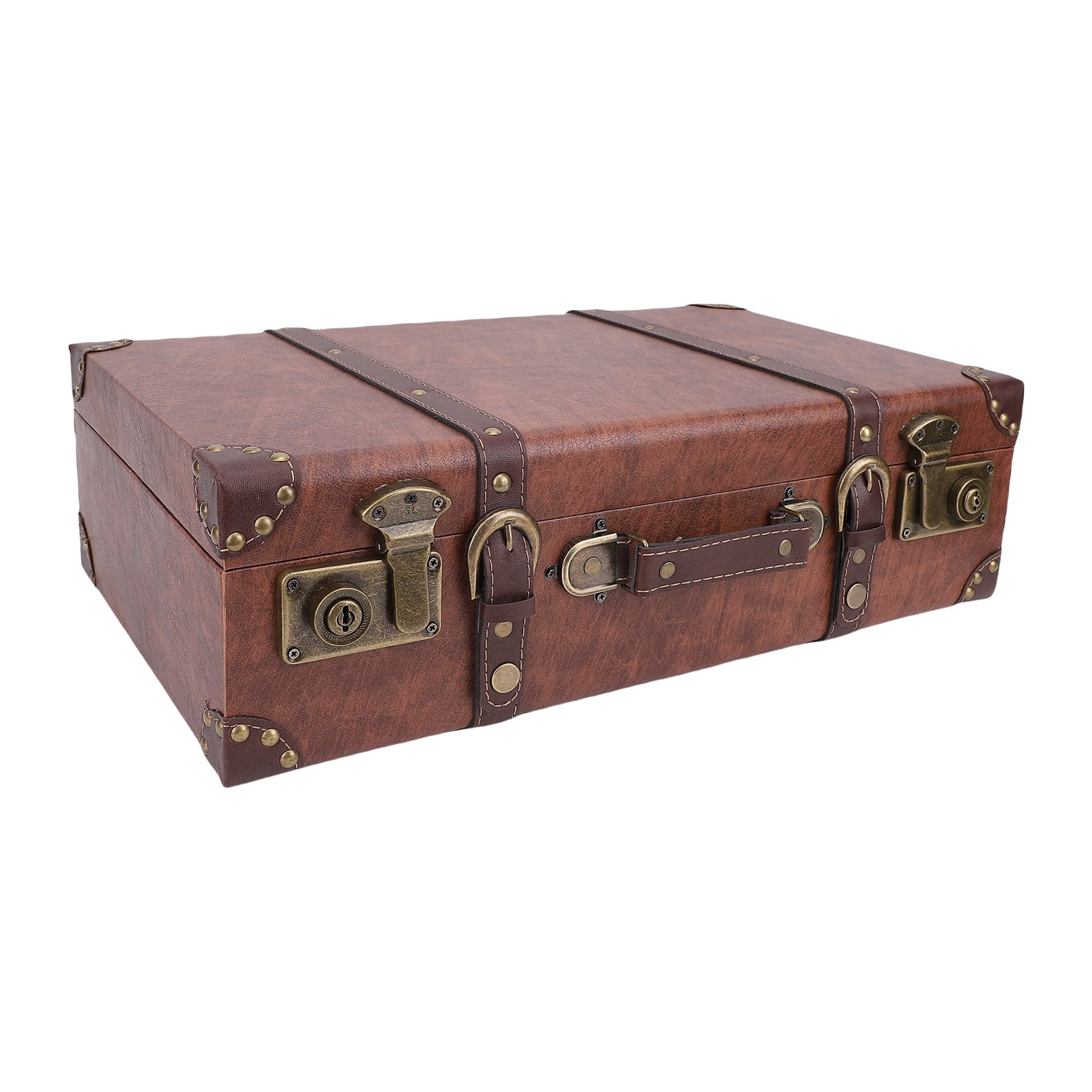 Vintage Suitcase, Leather Handle Old Suitcase Exquisite