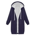 thumbnail image 3 of ZHYou Womens Coats Hoodie Fashion Warm Zipper Drewstring V-Neck Pullover Tops Long Sleeve Hoodie Coats, 3 of 4