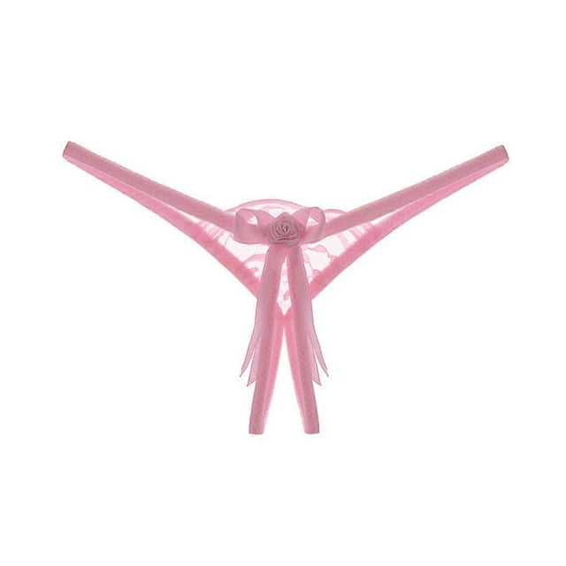 Micro Thong Women Lace Open Crotch Briefs Thin Strap Mini Panties Floral Bow G-String Sexy Female Lingerie Tangas Mujer