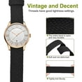 thumbnail image 2 of Unisex Perlon Nylon Bracelet with Stainless Steel Silver Buckle, Black, 22mm, 2 of 6