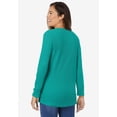 thumbnail image 2 of Woman Within Plus Size Embroidered Thermal Henley Tee, 2 of 6