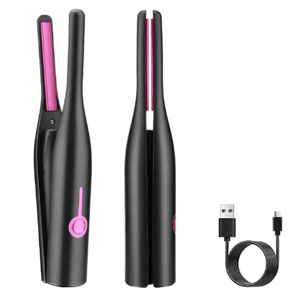 FACEGA Hair Straightener 2 in 1 Straightening & Curling Wand Flat Iron with Anti-Static Technology Black