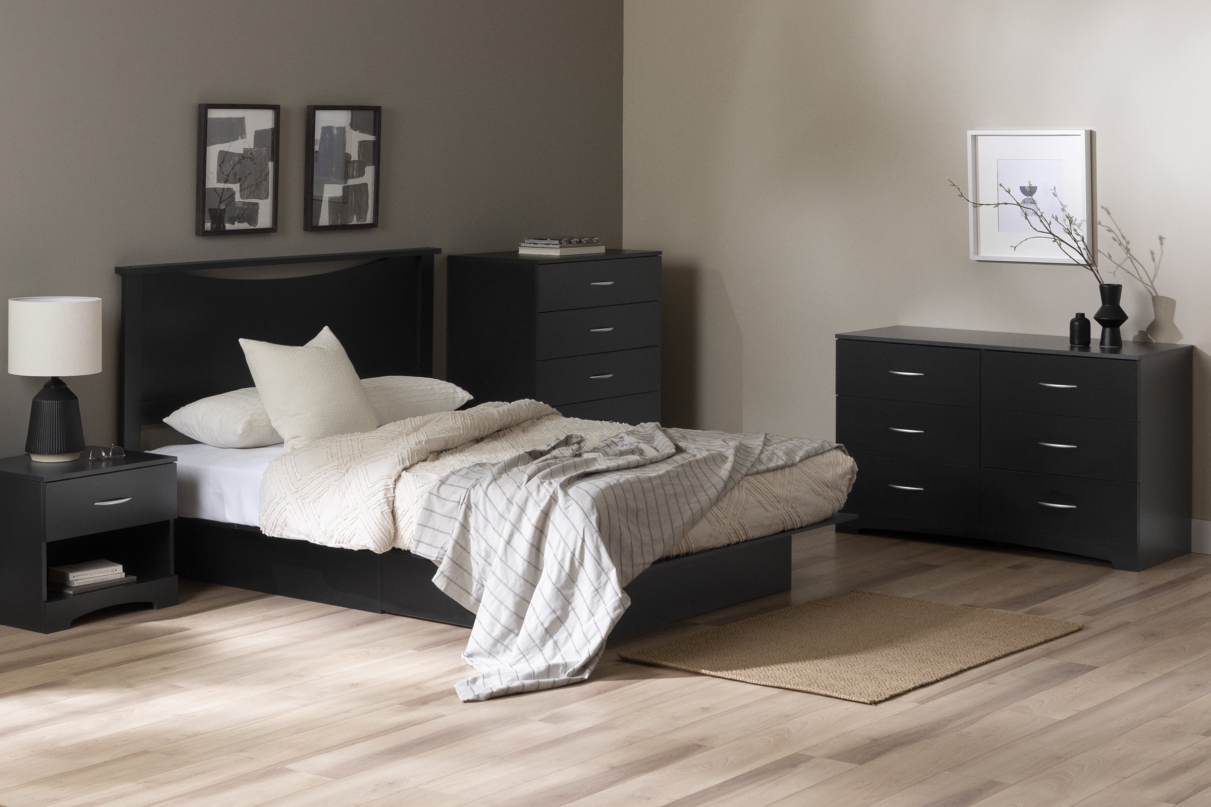 South Shore Step One 6-Drawer Dresser for Adult, in Pure Black