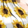 thumbnail image 3 of White Big Sunflower Pattern Blanket,Comfortable Soft Flannel Throw Blanket,All Season,Warm Lightweight Blankets for Sofa Bed Couch Living Room Chair,30"x40", 3 of 4