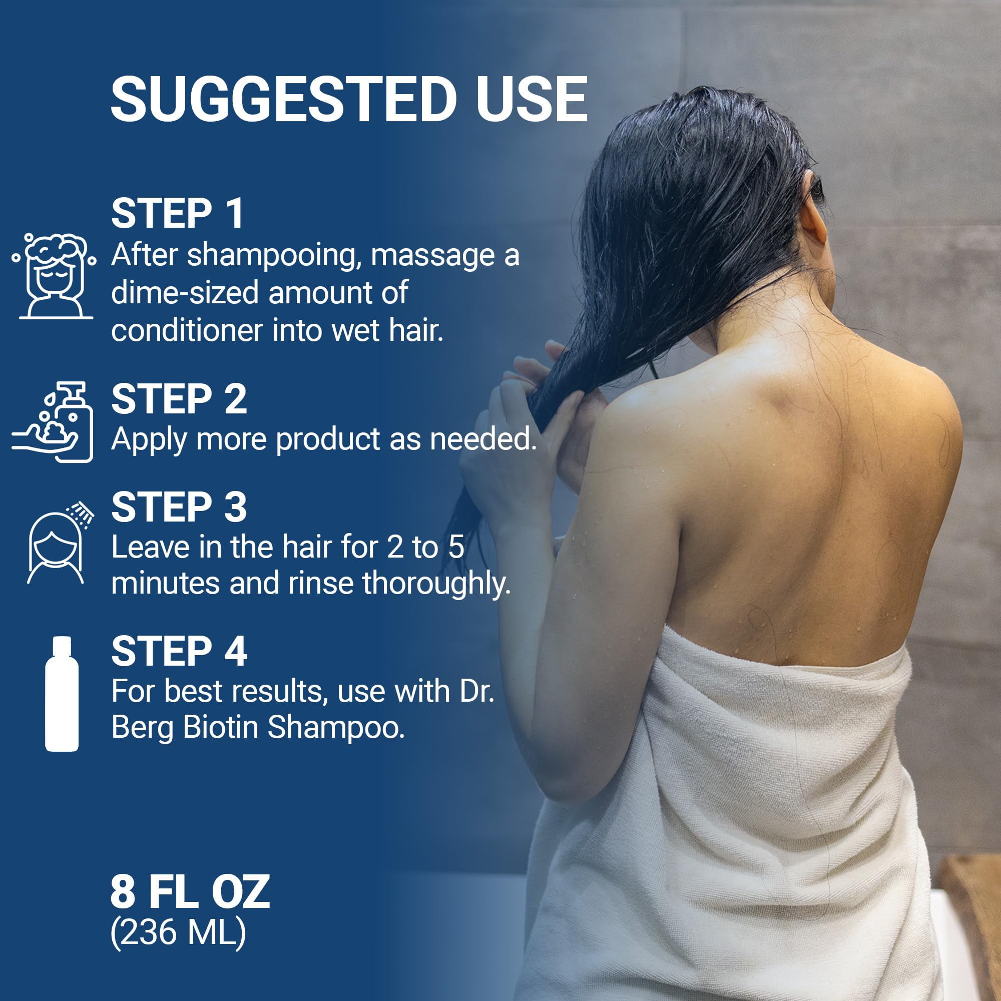 Dr. Berg Biotin Conditioner - Sulfate & Paraben Free Hair Conditioner - Men and Women