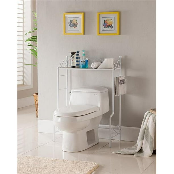 KB BM1126W 36 x 26 x 12 in. EtagereBathroom Rack, White & Marble top