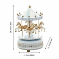 thumbnail image 2 of Carousel Music Box with Blue and White Striped Canopy and Gold Accents, Blue White and Gold Design, for Girls and Women, Musical Decoration, 2 of 4