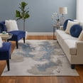 thumbnail image 2 of Feizy Jewel Modern Abstract, Taupe/Blue/Tan, 6'7" x 9'6" Area Rug Easy Care Stain Resistant Fade Resistant Bohemian & Eclectic Watercolor Floor Rug for Living room Bedroom, 2 of 10