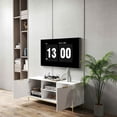 thumbnail image 3 of Yardi Yarda Modern TV Stand with Wave-Design Doors, Stylish and Functional TV Stand with Open Shelf & Adjustable Shelf for Indoor, White+Gold, 3 of 15