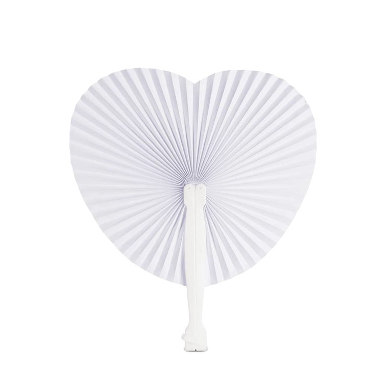 paper fans handheld white round folding