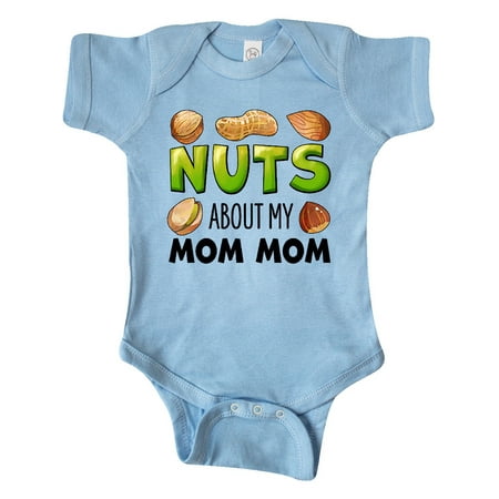 

Inktastic Nuts About My Mom Mom Peanut Almond Pistachio Gift Baby Boy or Baby Girl Bodysuit