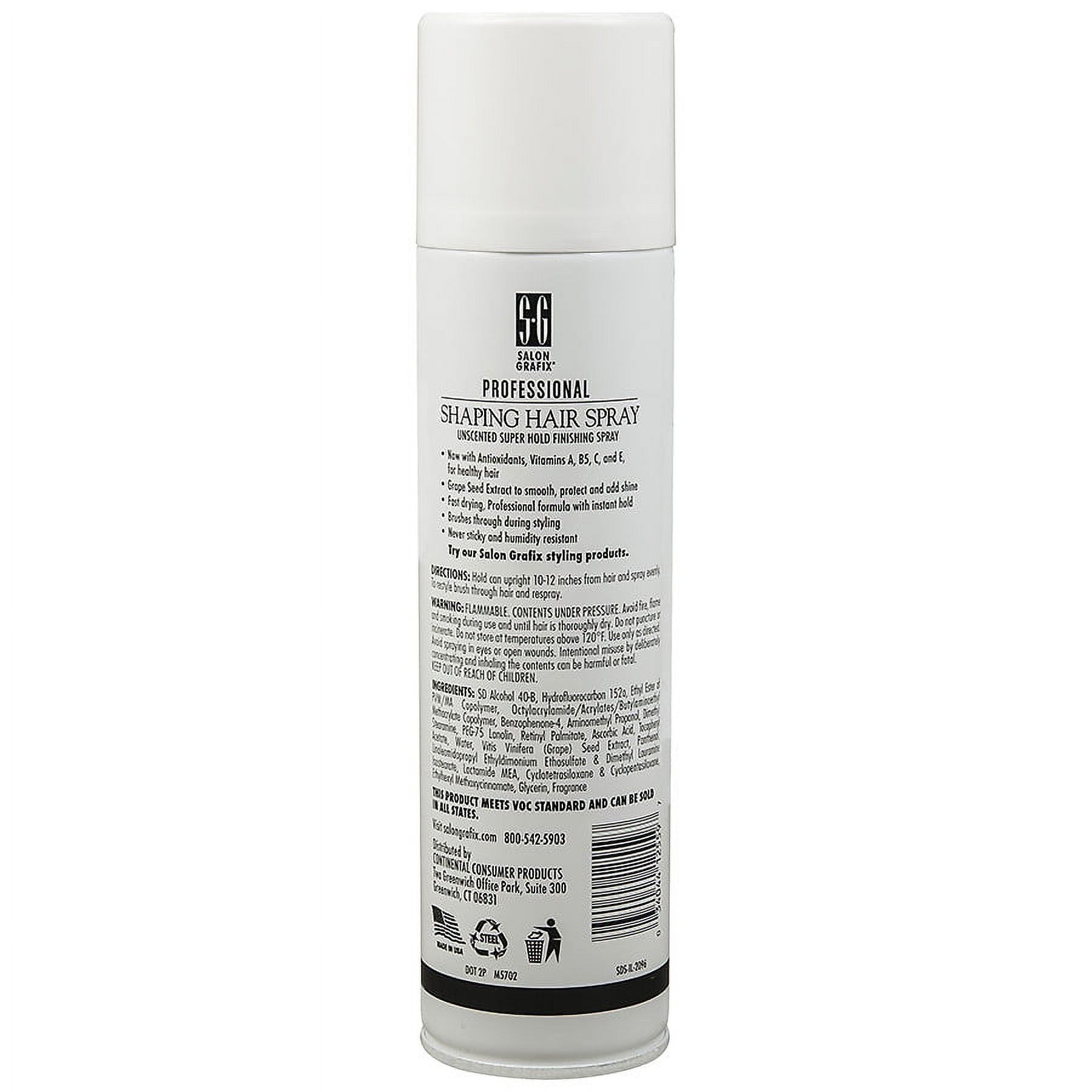 Salon Grafix® Professional Super Hold Unscented Shaping Hair Spray 10 oz. Aerosol Can - image 2 of 2