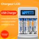 thumbnail image 2 of 4 Ranuras Cargador de Batería Con Pantalla Lcd paraaa aaa Ni-MH Batería Batería de batería inteligente recargable Carger USB 2A Carga Rápida, 2 of 6