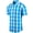 Blue&White&Green, variant on Mens Button Down Short Sleeve Shirts Plaid Casual Soft Dress Regular Fit Shirt With Pocket Red and Blue L
